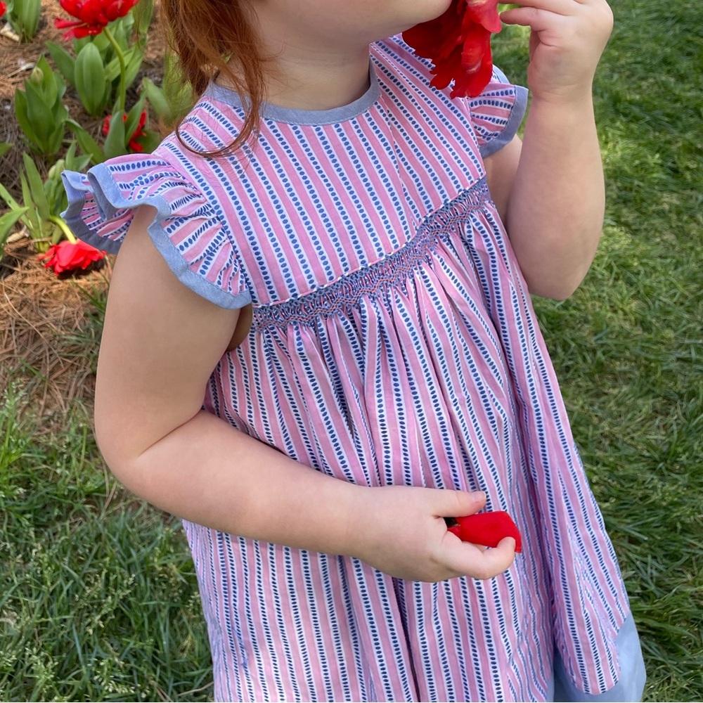 Boutique brand, Bella Bliss, red, white, & blue dress w/ ruffle sleeves.EUC.Sz5.